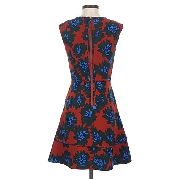 J. Crew Firework Floral Fit & Flare Party Dress with Red Blue Flowers - Picture 3 of 7